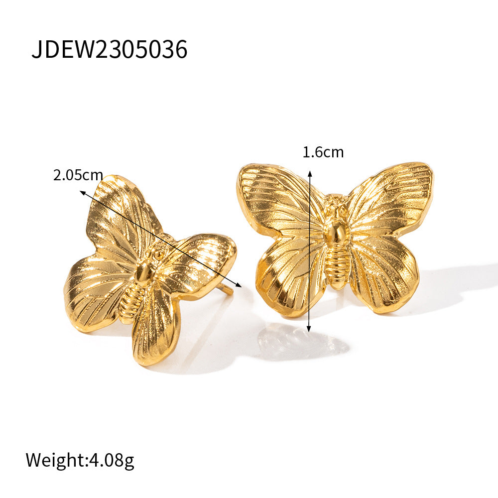 Wholesale Personalized Butterfly Light Luxury Niche High-end Gold Necklace Set